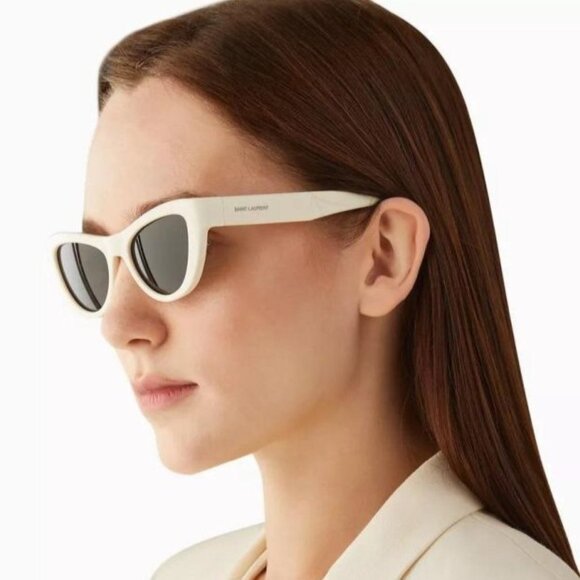 NWT SAINT LAURENT IVORY WOMEN SUNGLASSES - Picture 1 of 4